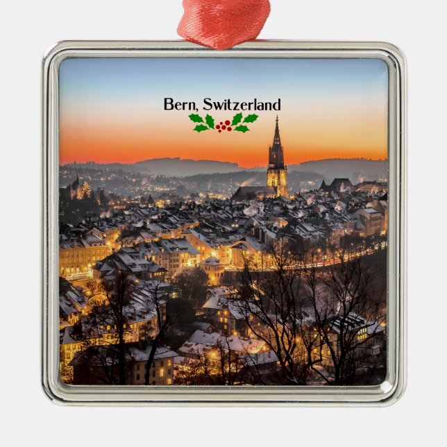 Bern, Switzerland Metal Tree Decoration (Front)