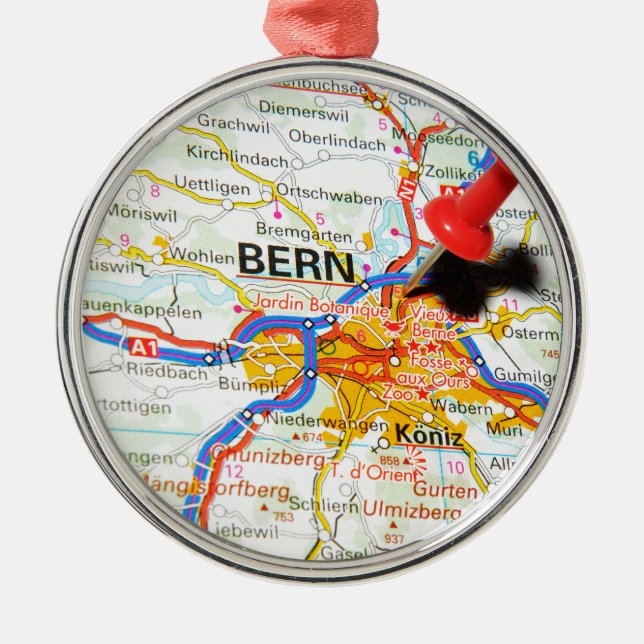 Bern, Switzerland Metal Tree Decoration (Front)