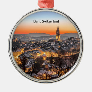 Bern, Switzerland panoramic view Metal Tree Decoration