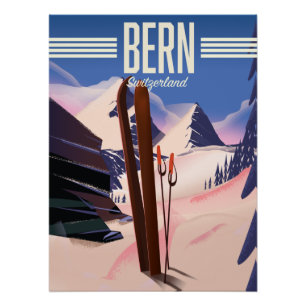 Bern switzerland ski poster