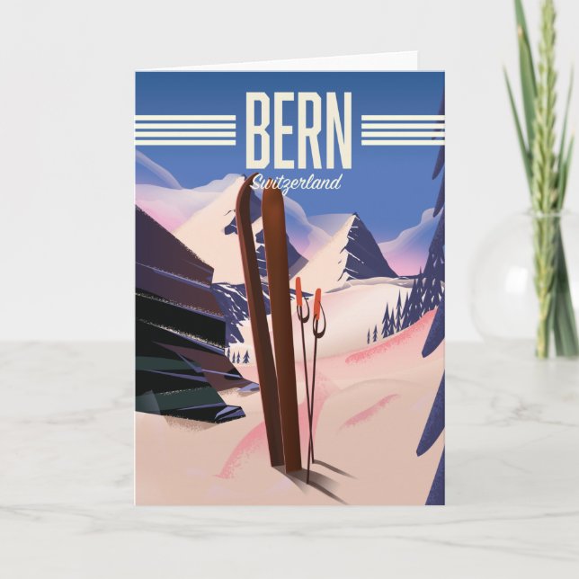 Bern switzerland ski poster card (Front)