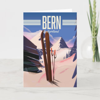 Bern switzerland ski poster card