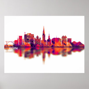 Bern Switzerland Skyline Poster