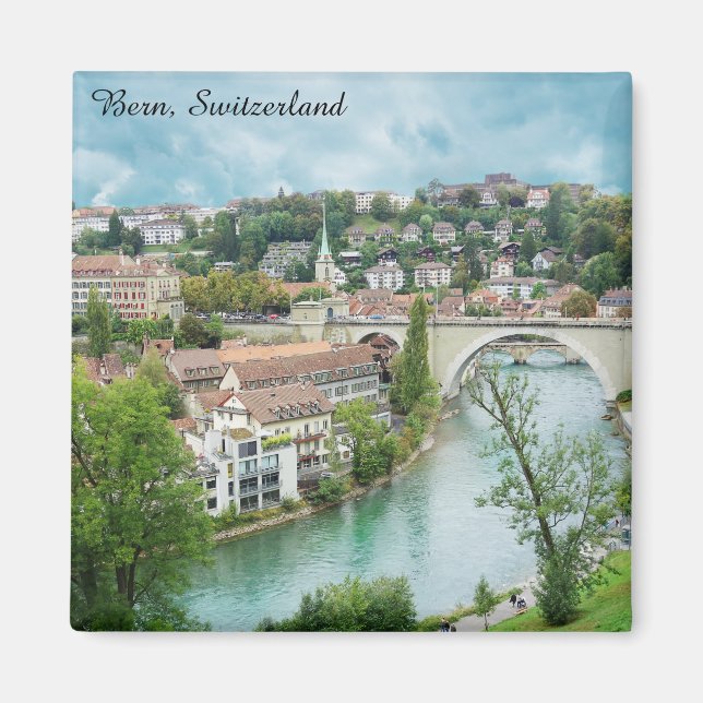 Bern Switzerland Swiss Photo Aare River Magnet (Front)