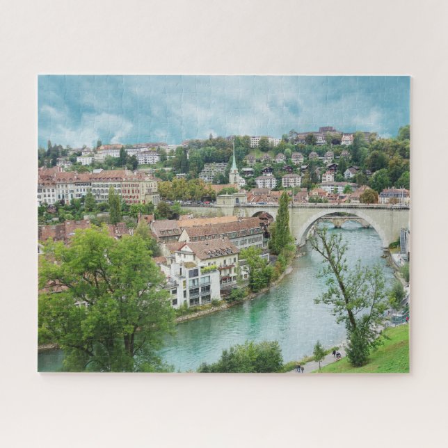 Bern Switzerland Swiss Travel Photo Aare River Jigsaw Puzzle (Horizontal)