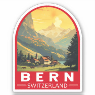 Bern Switzerland Travel Art Vintage
