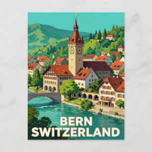 Bern Switzerland Travel Historic Landmarks Postcard