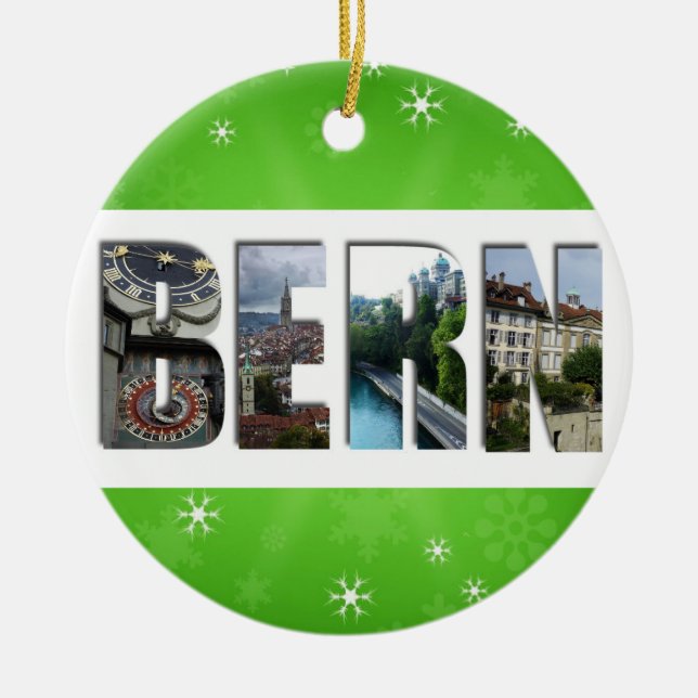 Bern Switzerland Travel Photos Christmas Ceramic Tree Decoration (Front)