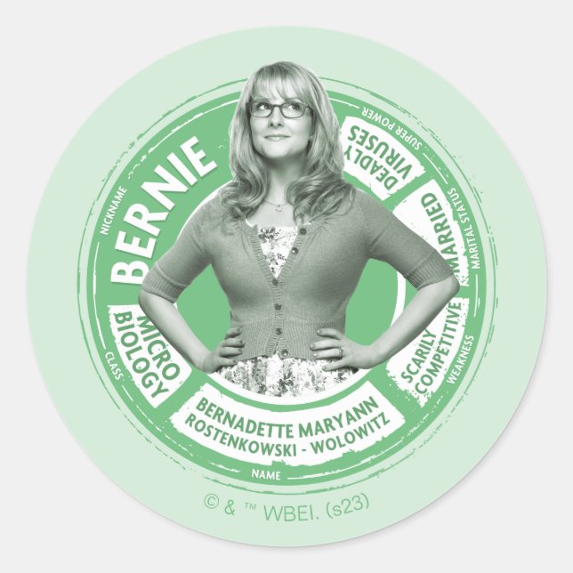 Bernadette Info Graphic Classic Round Sticker (Front)