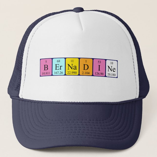 Bernadine periodic table name hat (Front)