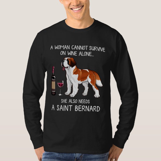 Bernard And Wine Dog Fitted T-Shirt (Front)