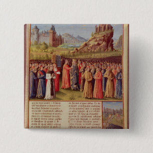 Bernard  of Clairvaux preaching Second Crusade 15 Cm Square Badge