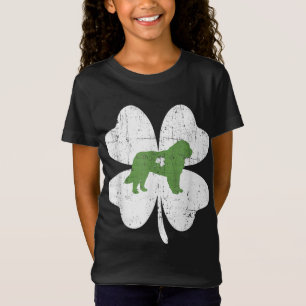 Bernard St Patricks Day Lover Irish Shamrock Dog L T-Shirt