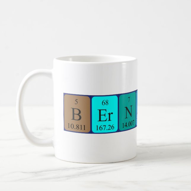 Bernardine periodic table name mug (Left)