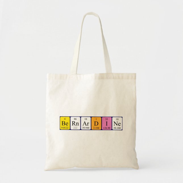 Bernardine periodic table name tote bag (Front)