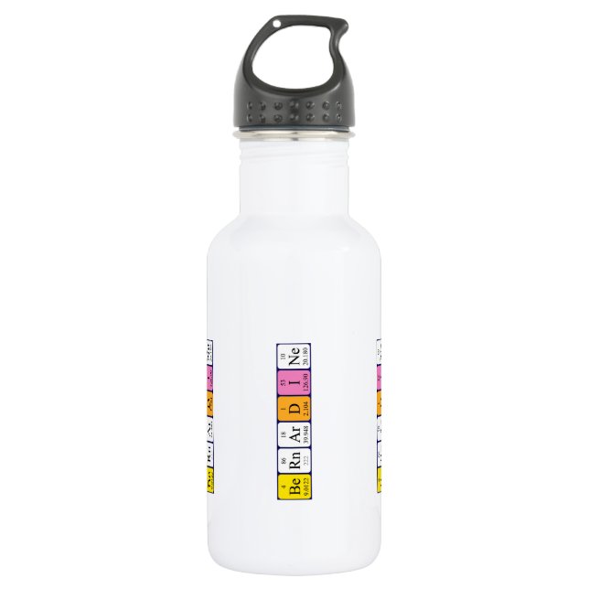 Bernardine periodic table name water bottle (Front)