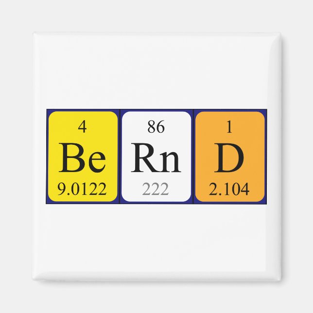 Bernd periodic table name magnet (Front)