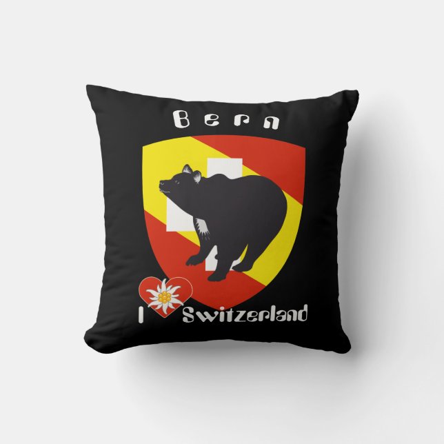 Berne, Berne, Berna, Bear, Switzerland, Suisse Kis Cushion (Front)