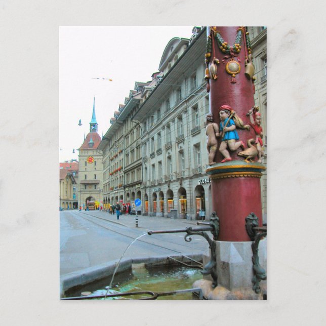 Berne old city - Decorated fountain Postcard (Front)
