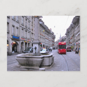 Berne old city - Fountain and tram Postcard