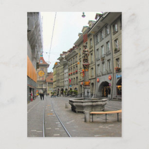 Berne old city - Mediaeval clock tower and fountai Postcard
