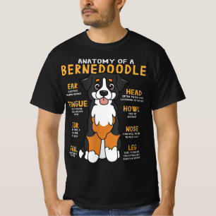 Bernedoodle Anatomy Funny Dog Mom Dad Cute Gift T-Shirt