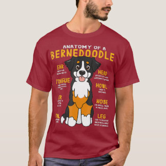 Bernedoodle Anatomy Funny Dog Mum Dad Cute Gift T-Shirt
