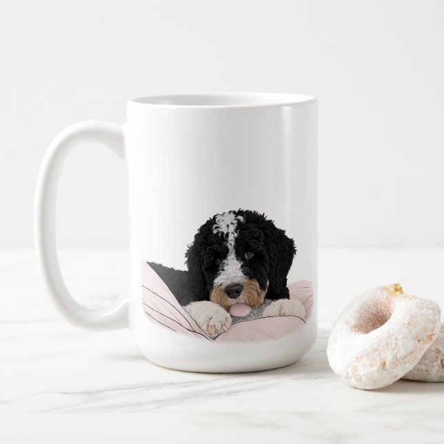 Bernedoodle Bernese Dog Mum Coffee Tea gift Coffee Mug (With Donut)