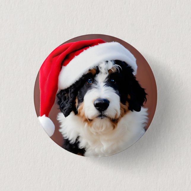 Bernedoodle Christmas 3 Cm Round Badge (Front)