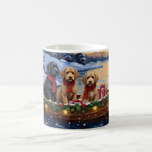 Bernedoodle Christmas Boat Holiday Coffee Mug