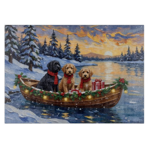 Bernedoodle Christmas Boat Holiday Cutting Board