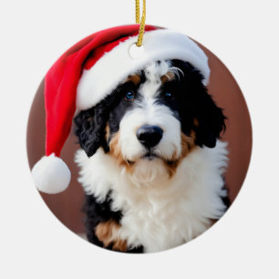 Bernedoodle Christmas Ceramic Tree Decoration