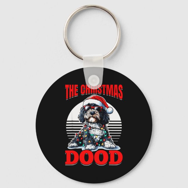 Bernedoodle Christmas Dog Breed The Christmas Dood Key Ring (Front)