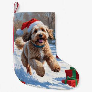 Bernedoodle Christmas Festive Snow Scene Small Christmas Stocking