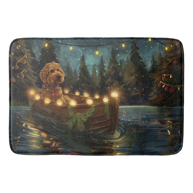 Bernedoodle Christmas Festive Voyage Bath Mat (Front)