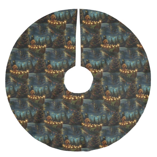 Bernedoodle Christmas Festive Voyage Brushed Polyester Tree Skirt (Front)