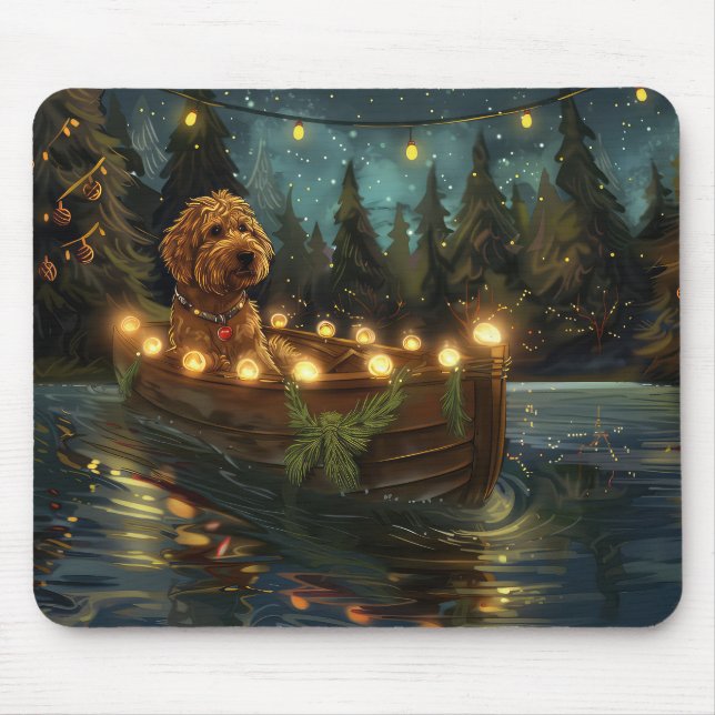 Bernedoodle Christmas Festive Voyage Mouse Mat (Front)