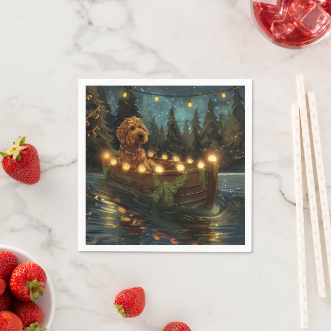 Bernedoodle Christmas Festive Voyage Napkin (Insitu)