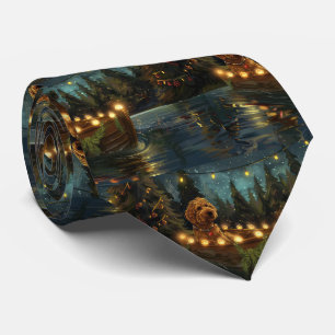 Bernedoodle Christmas Festive Voyage Tie