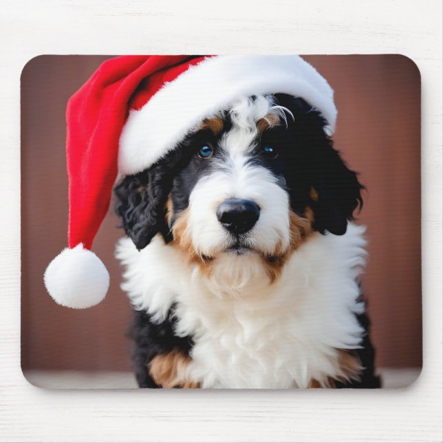 Bernedoodle Christmas Mouse Mat (Front)