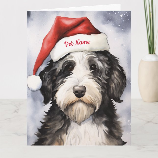 Bernedoodle Christmas Personalised  Card (Front)