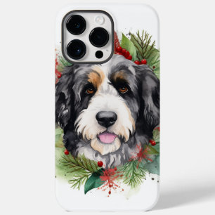 Bernedoodle Christmas Wreath Festive Pup Case-Mate iPhone 14 Pro Max Case
