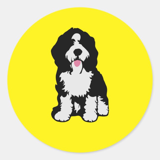 Bernedoodle Classic Round Sticker (Front)