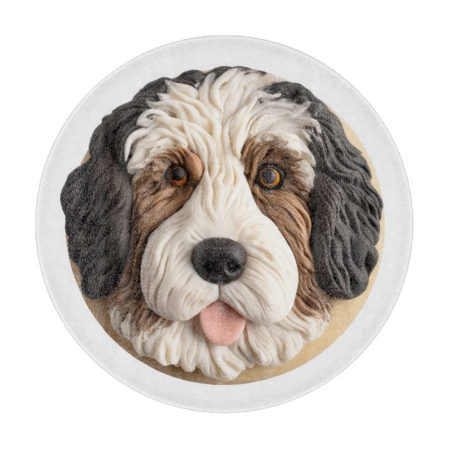 Bernedoodle Dog 3D Inspired Cutting Board (Front)
