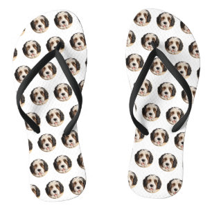 Bernedoodle Dog 3D Inspired Flip Flops