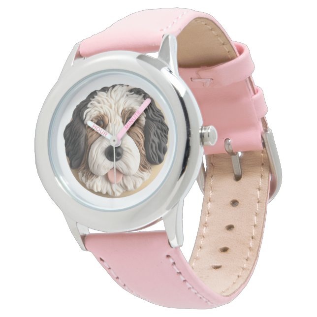 Bernedoodle Dog 3D Inspired Watch (Angled)