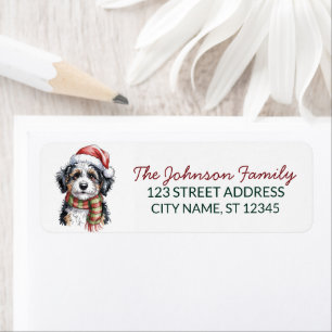 Bernedoodle Dog Christmas Return Address          