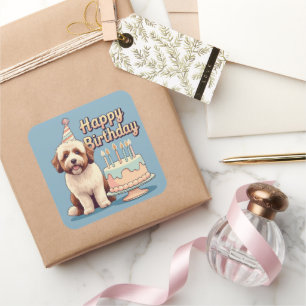 Bernedoodle Dog Colourful Square Sticker