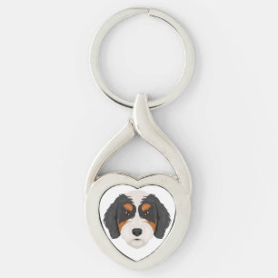 Bernedoodle dog mix key ring