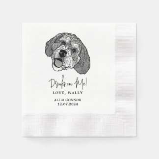 Bernedoodle Dog Personalised Drinks on Me Napkins
